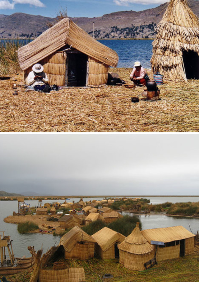 floating reed hut dwellings