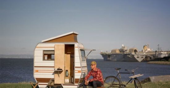 Tiny bike camper trailer