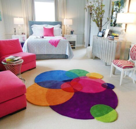 colorful circles rug