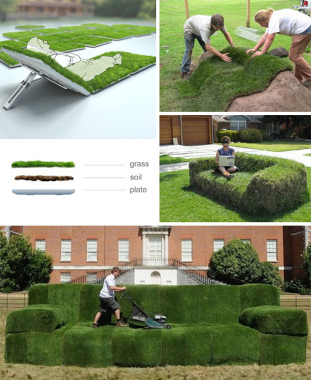DIY grass lawn furniture