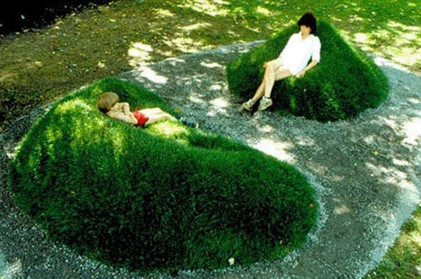 grass ground mound seating