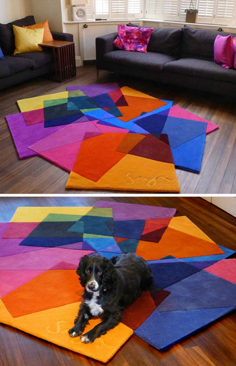 Colorful Geometric Abstract Area Rugs, Colorful Modern Rugs