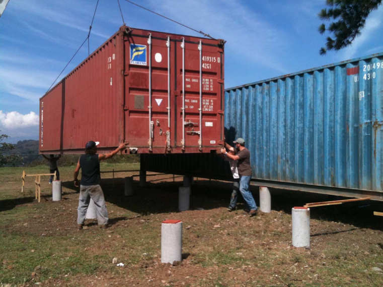 Shipping container house building process