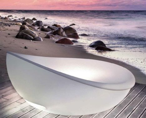 white beach lounger bed