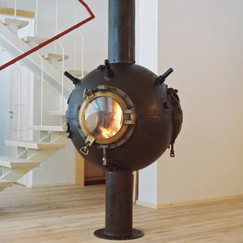 Wood stove made of old mines