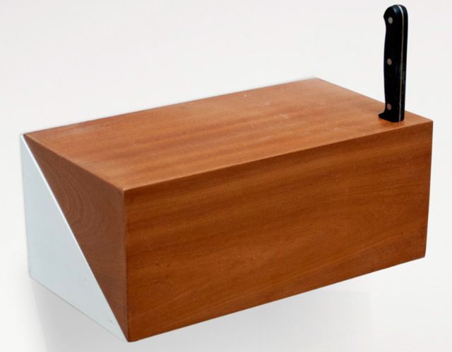 Secret bread box with knife handle
