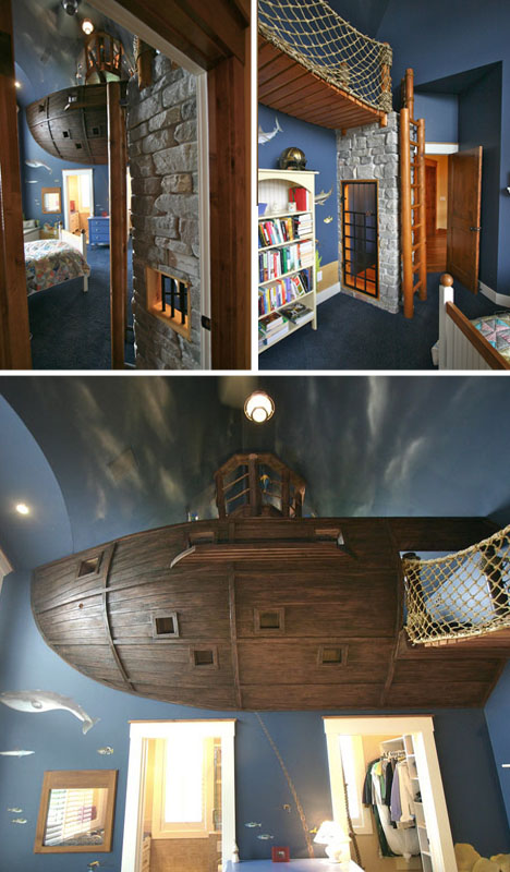 kids pirate ship bed