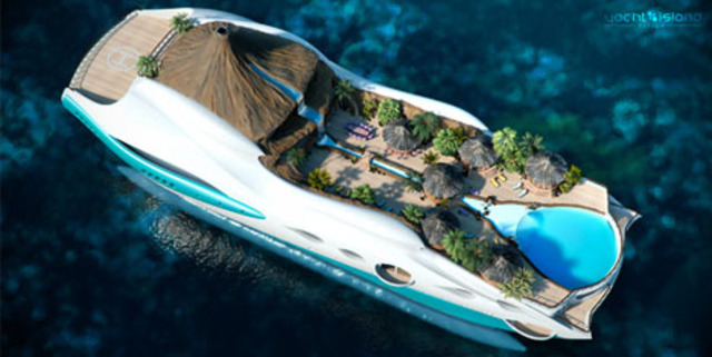 Floating island paradise ship