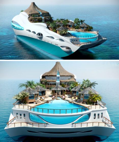 Floating tropical luxury liner