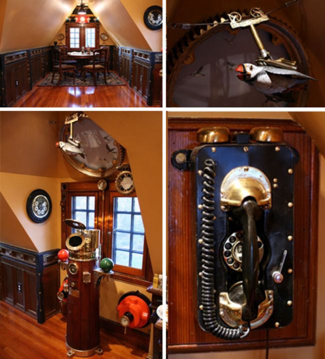 steampunk retro office decor