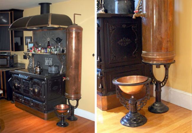 steampunk wood burning stove