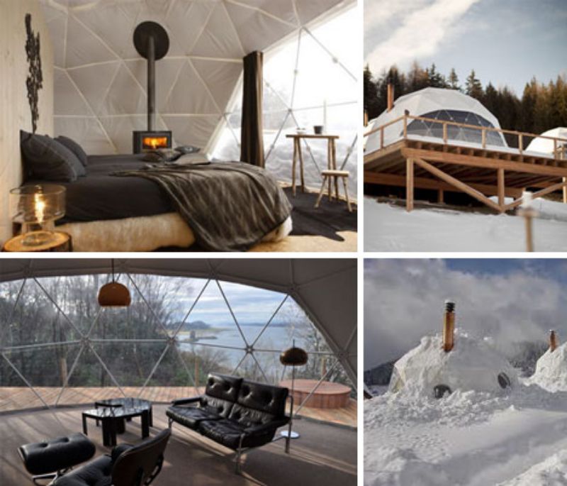 Zendome lightweight geodesic dome winter