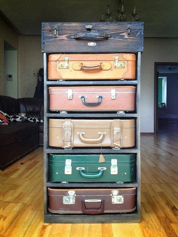 Vintage store suitcase drawers