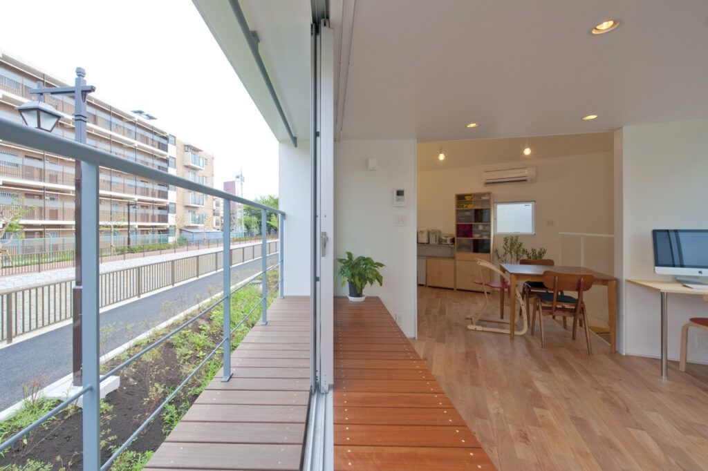 skinny house in japan indoor outdoor space