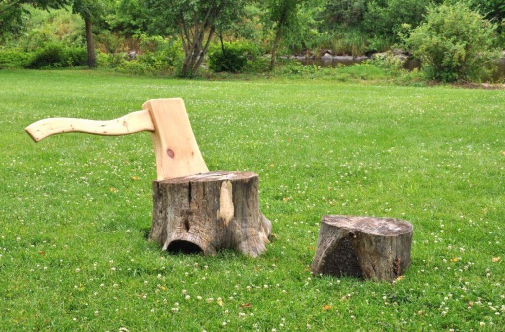 Two Stumps and an Axe outdoor lounger Vermont
