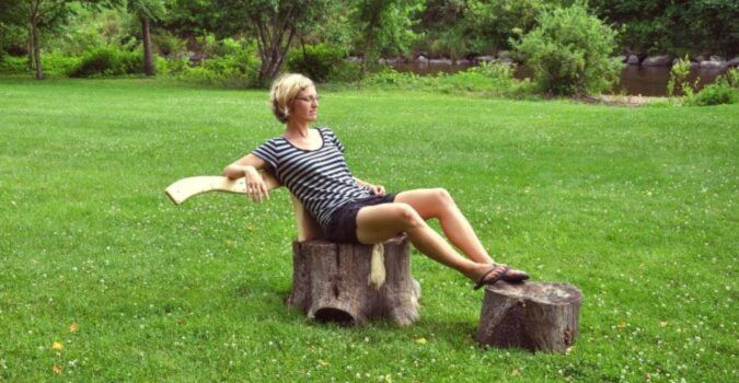 Two Stumps and an Axe outdoor lounger wood