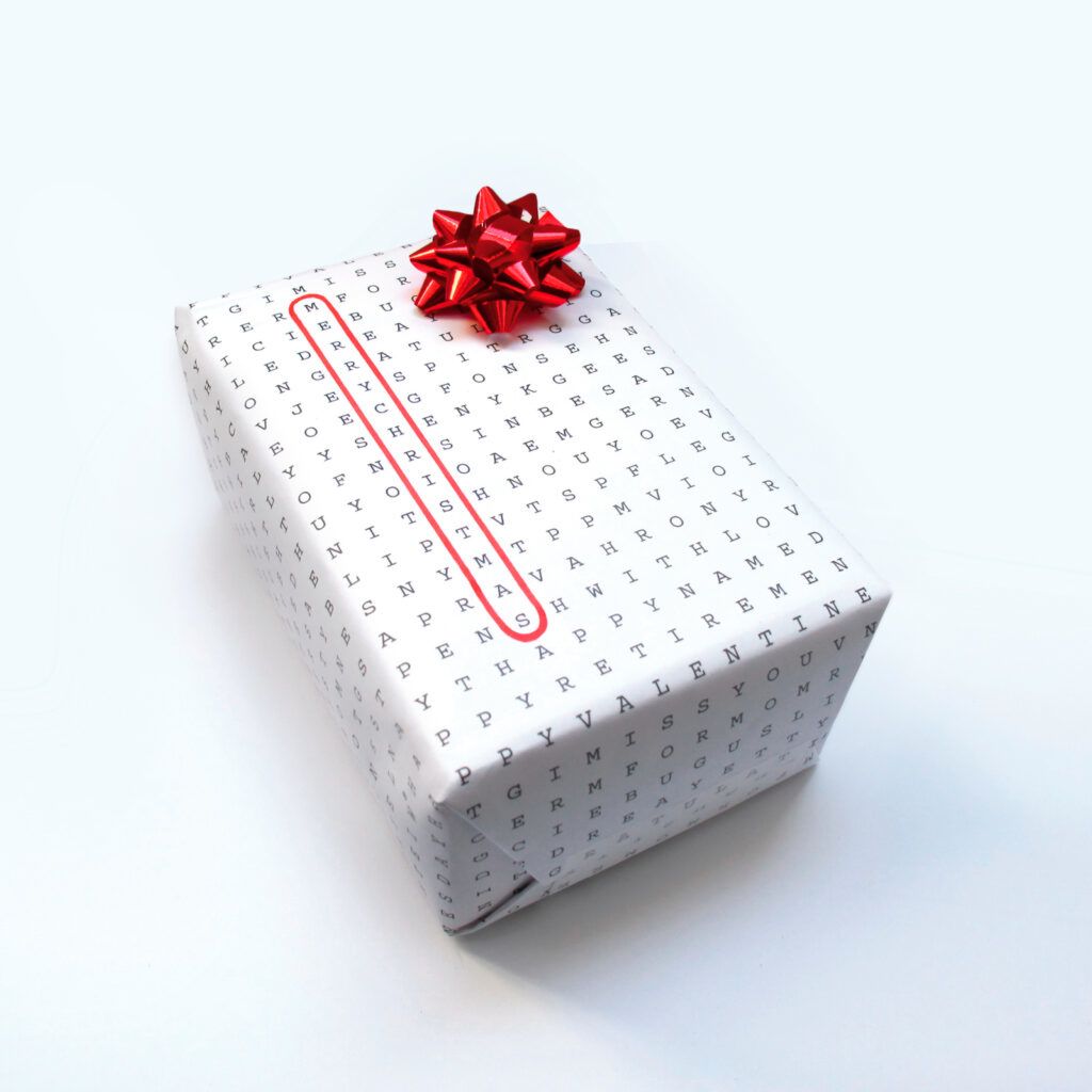 Wordless Crossword Puzzle Wrapping Paper