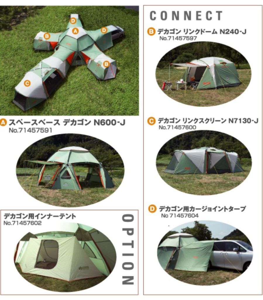 Decagon tent castle modular system configurations