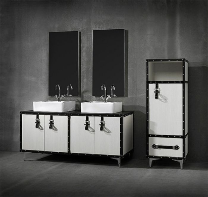 High end bathrooms black and white