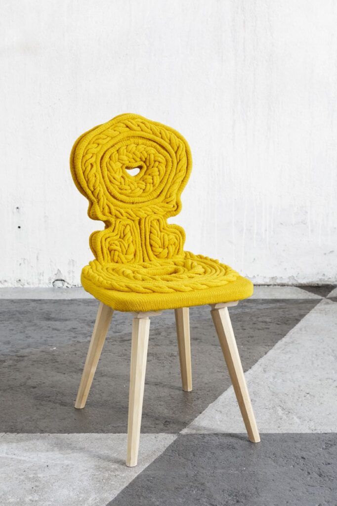 Oversized knits by Claire O'Brien casta chair