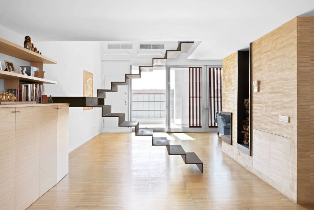 Roberto Muglia 4 Lofts interior design open floating stairs