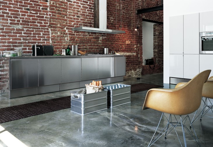 Stainless Steel kitchen design Italian