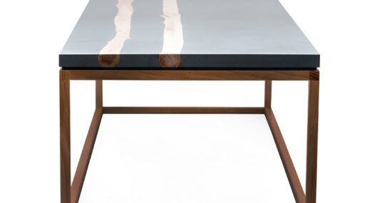 Wood and resin table by MTH