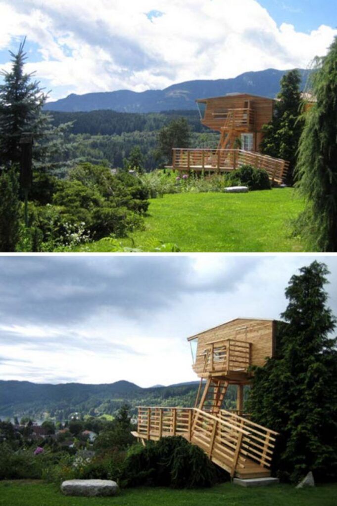 baumraum cliff treehouse overlooking alps