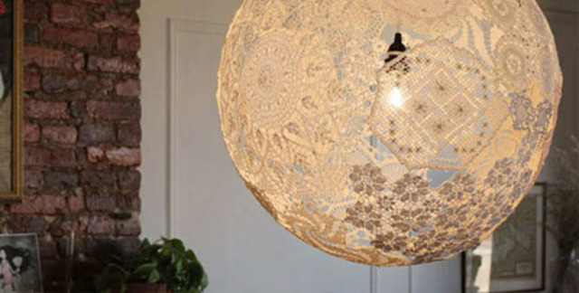 Diy Hanging Doily Lamp Tutorial Designs Ideas On Dornob