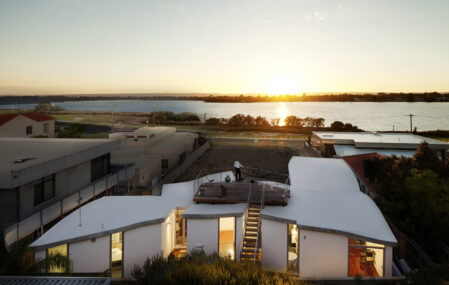 Aldrich residence with curving roof