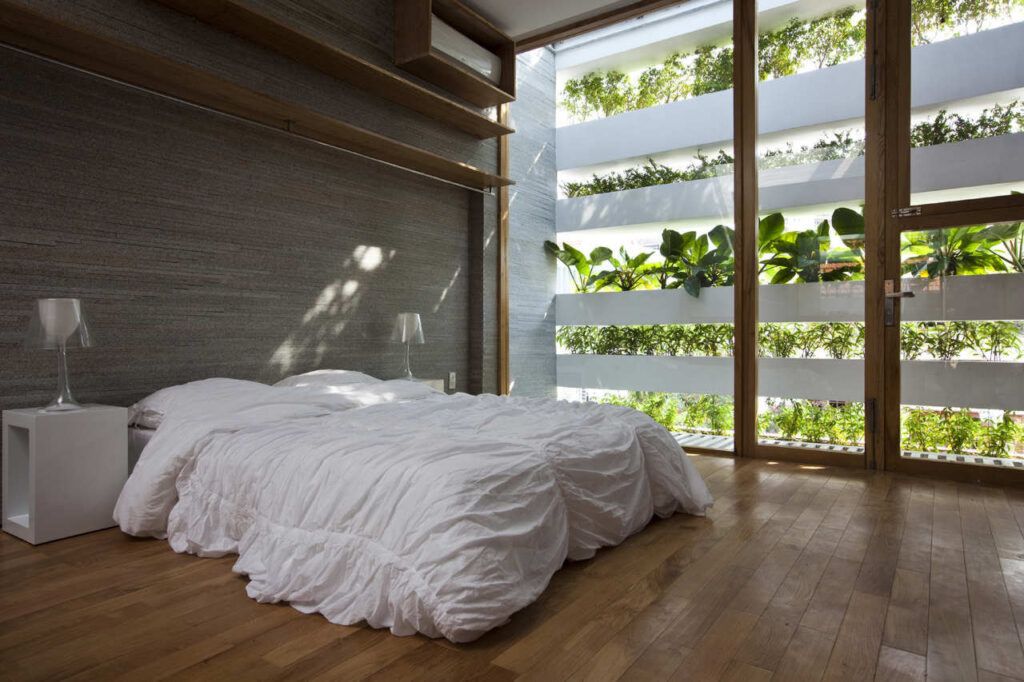 Tall house with vertical veggie garden VTN bedroom