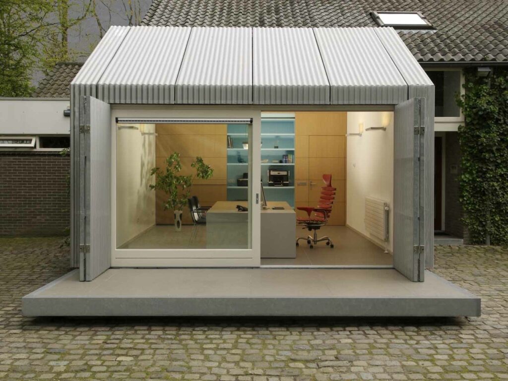 Garage converted into an office