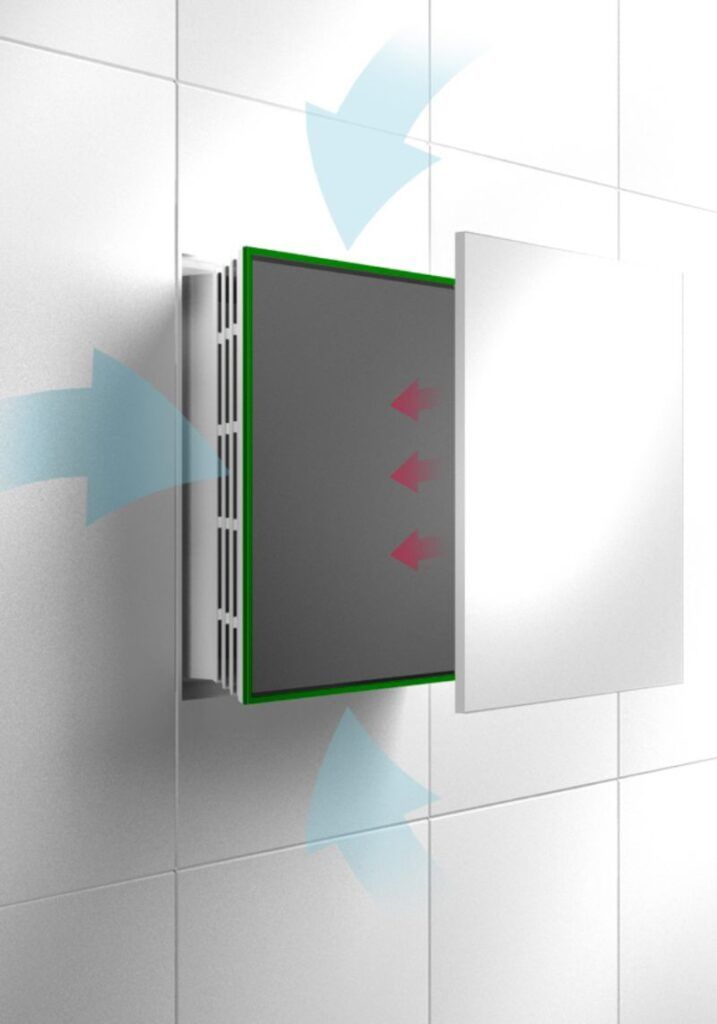 Invisible wall mounted bathroom fan ventilation