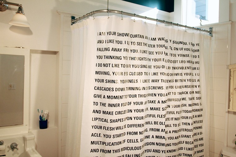 Dave eggers words shower curtain