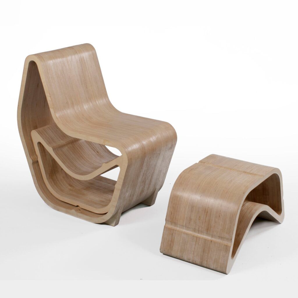 Balanced Plywood Chair with footrest