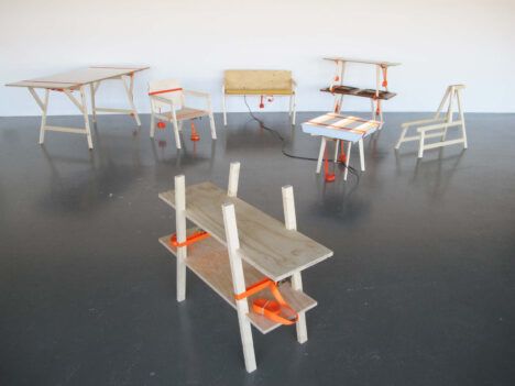 Movable presence collapsible furniture collection