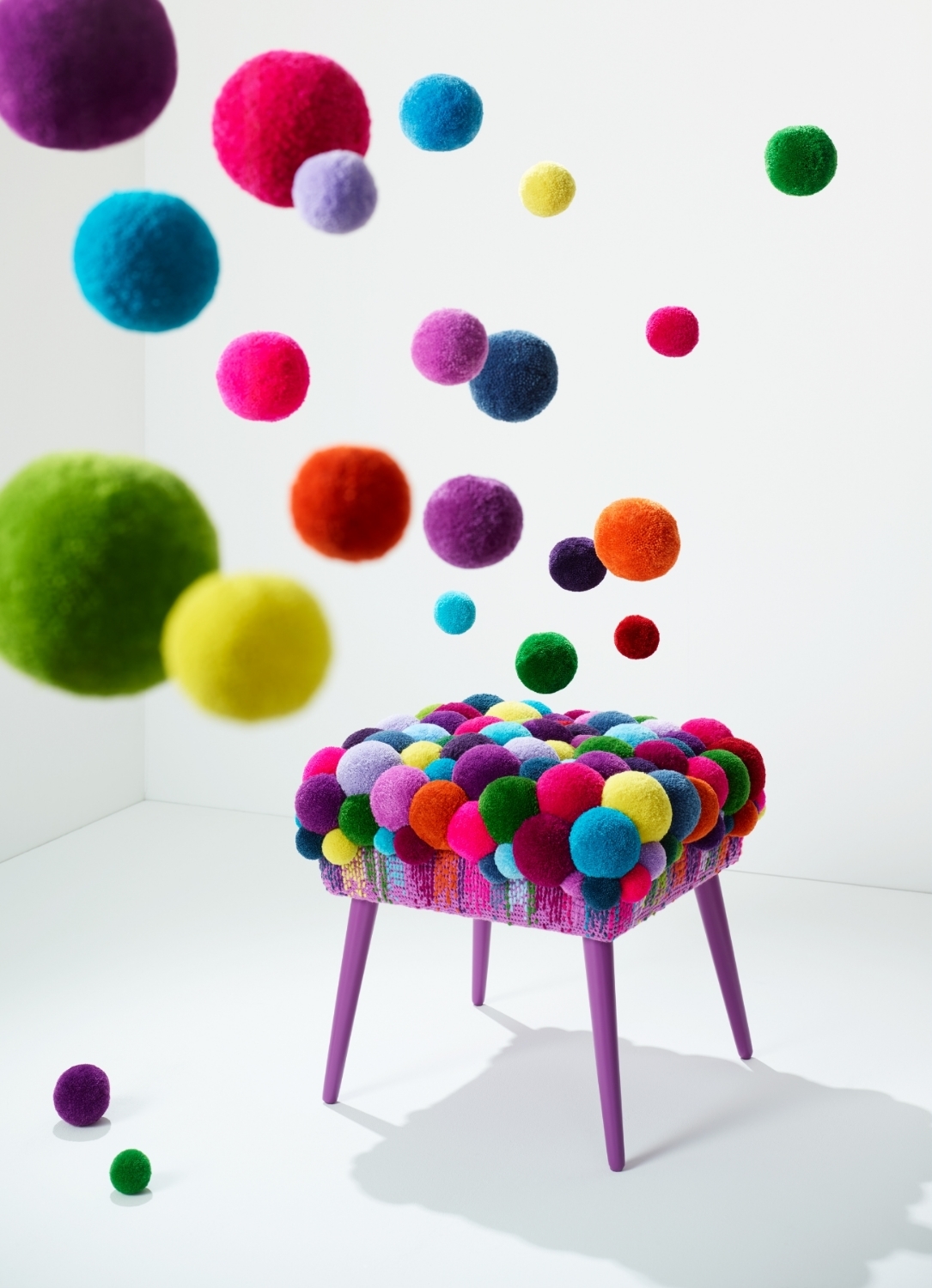 Pom-Poms Colorful Rugs, Chairs & Poufs | Designs & Ideas on Dornob