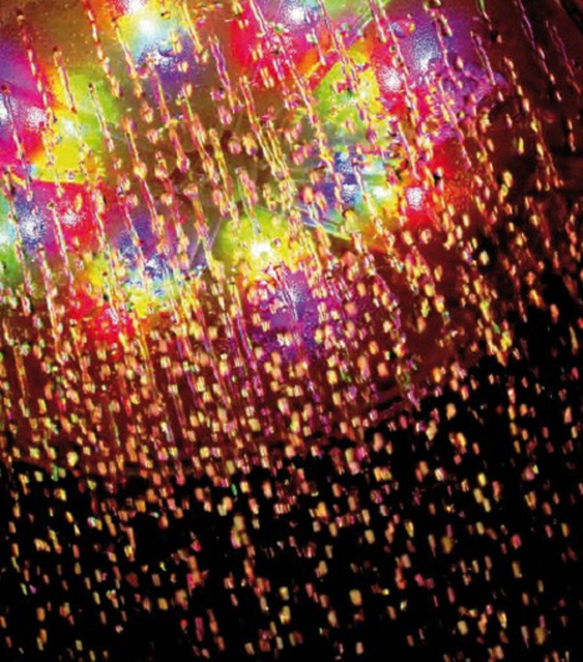 Vivid display of lights in the shower