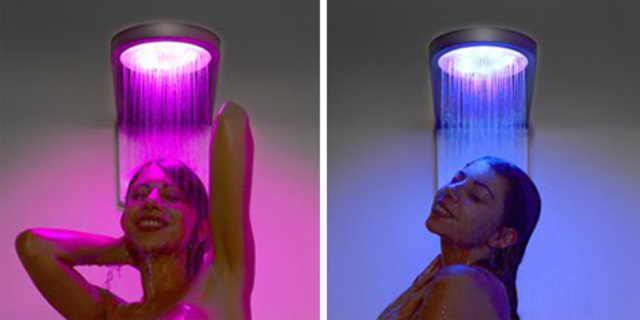 Relaxing color therapy in the shower