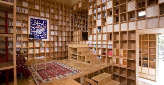 Floor-to-Ceiling Bookshelves at Shelf Pod Home