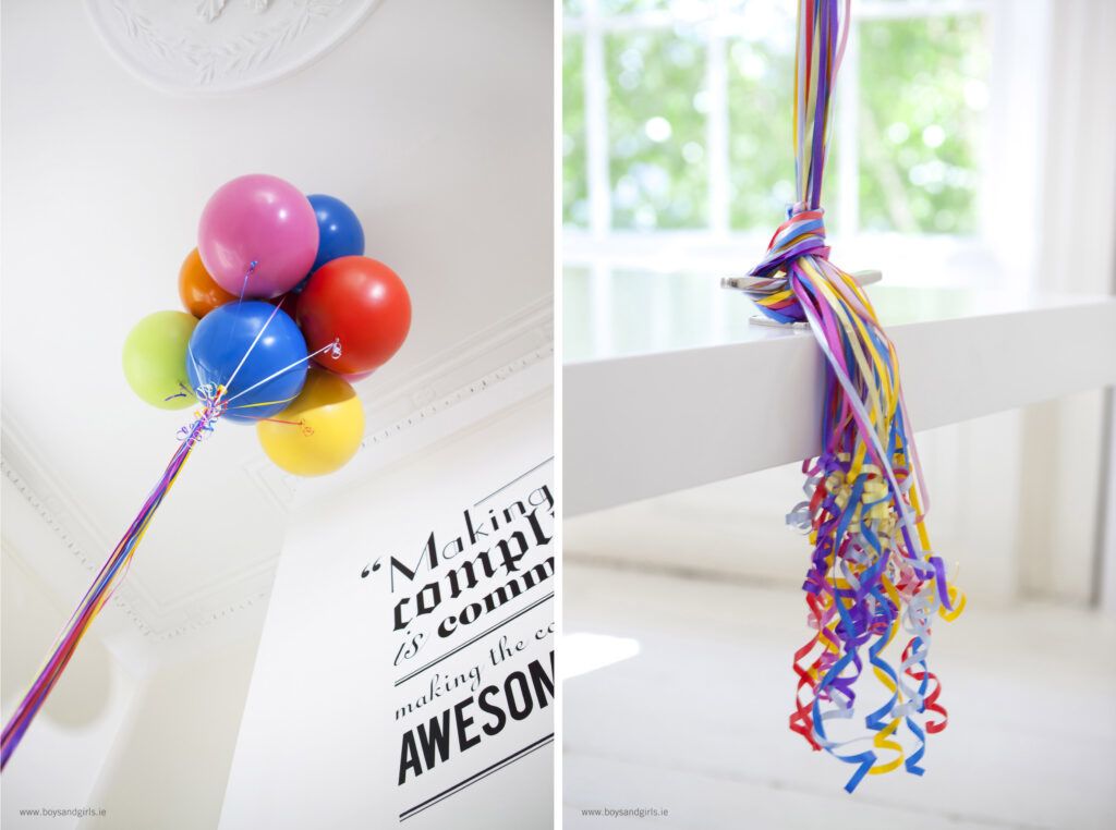 Reception Desk held up by balloons