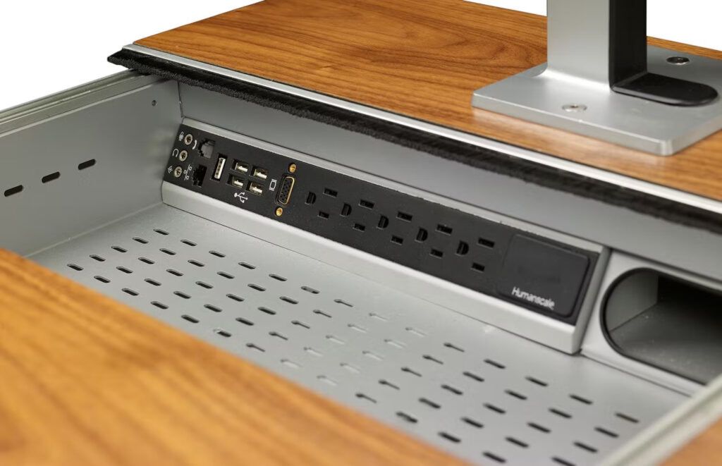 Slim Minimal Desk built in outlets