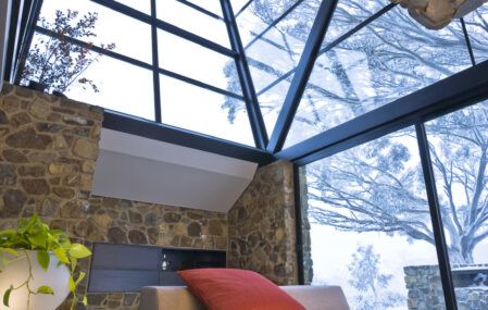 Solid stone under the moonlight house