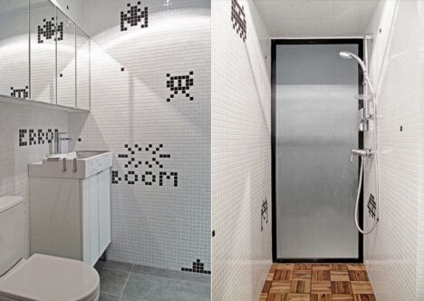 Space Invader bathroom design