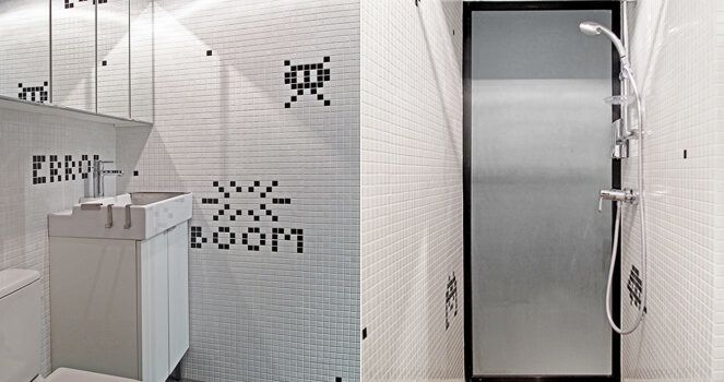 Space Invader bathroom design