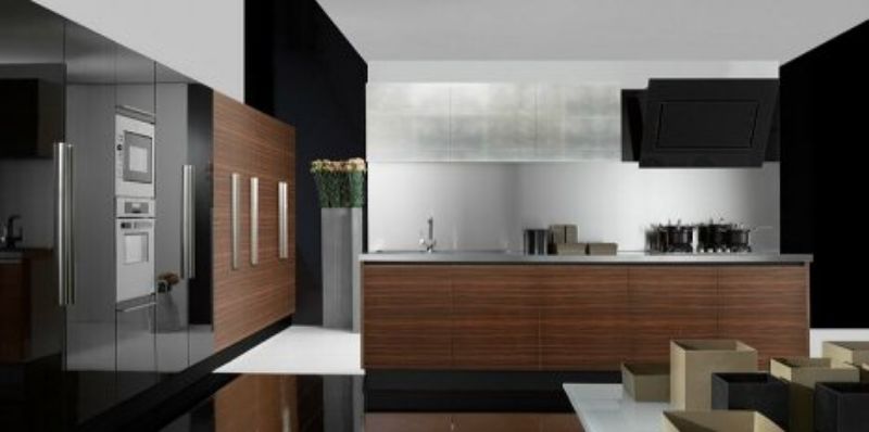kitchen porn black and wood