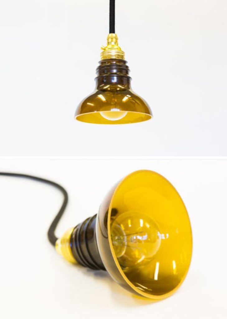 Handmade lamps and vases made of glass bottles pendant