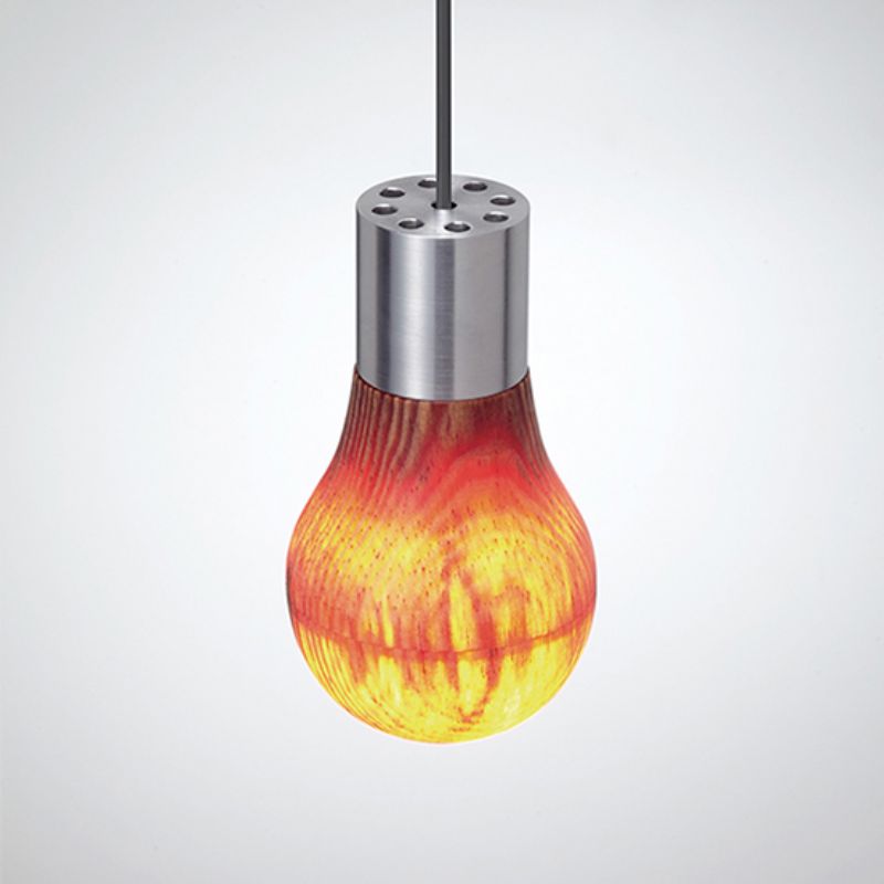 Wooden light bulb Ryosuke Fukusada pendant