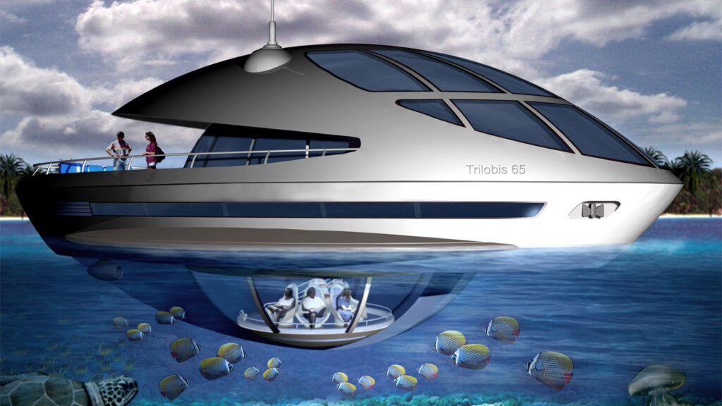 Futuristic floating home Trilobis viewing
