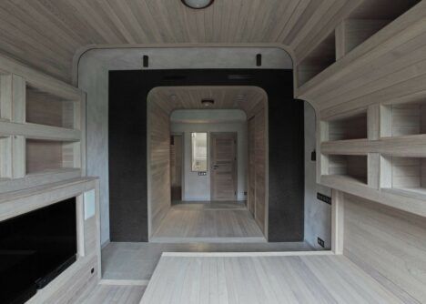 Oak planks form furniture